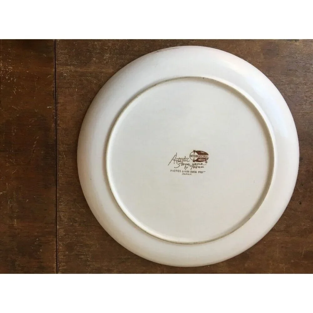 Vintage Platter Chop Plate Japanese Mid Century Artistic Stoneware Tosen Madres